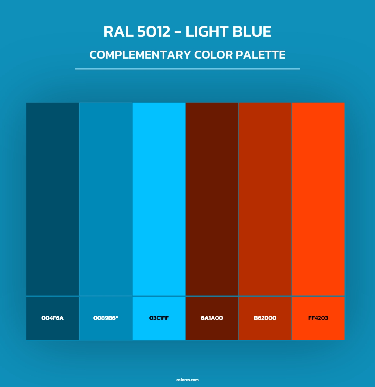 RAL 5012 - Light Blue - Complementary Color Palette