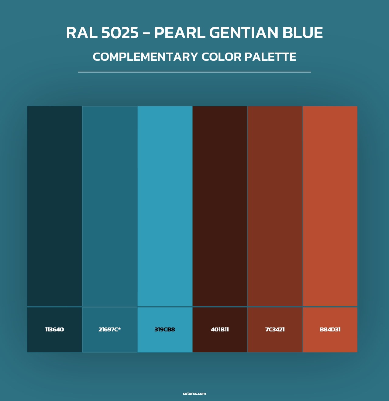 RAL 5025 - Pearl Gentian Blue - Complementary Color Palette