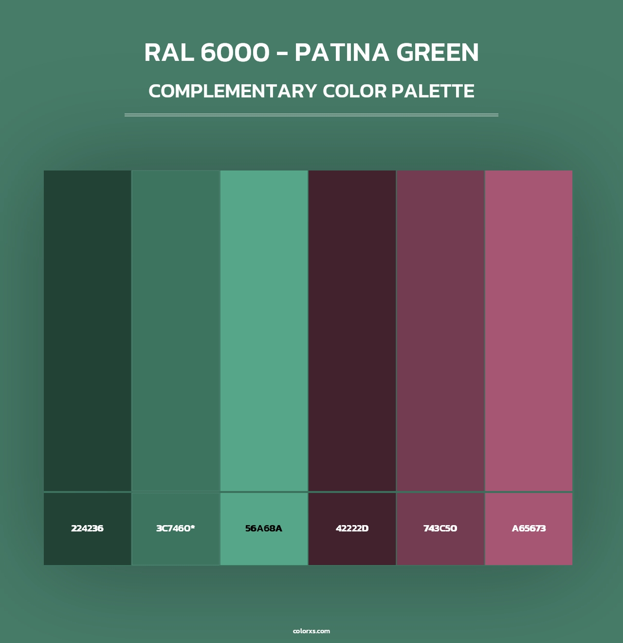 RAL 6000 - Patina Green - Complementary Color Palette