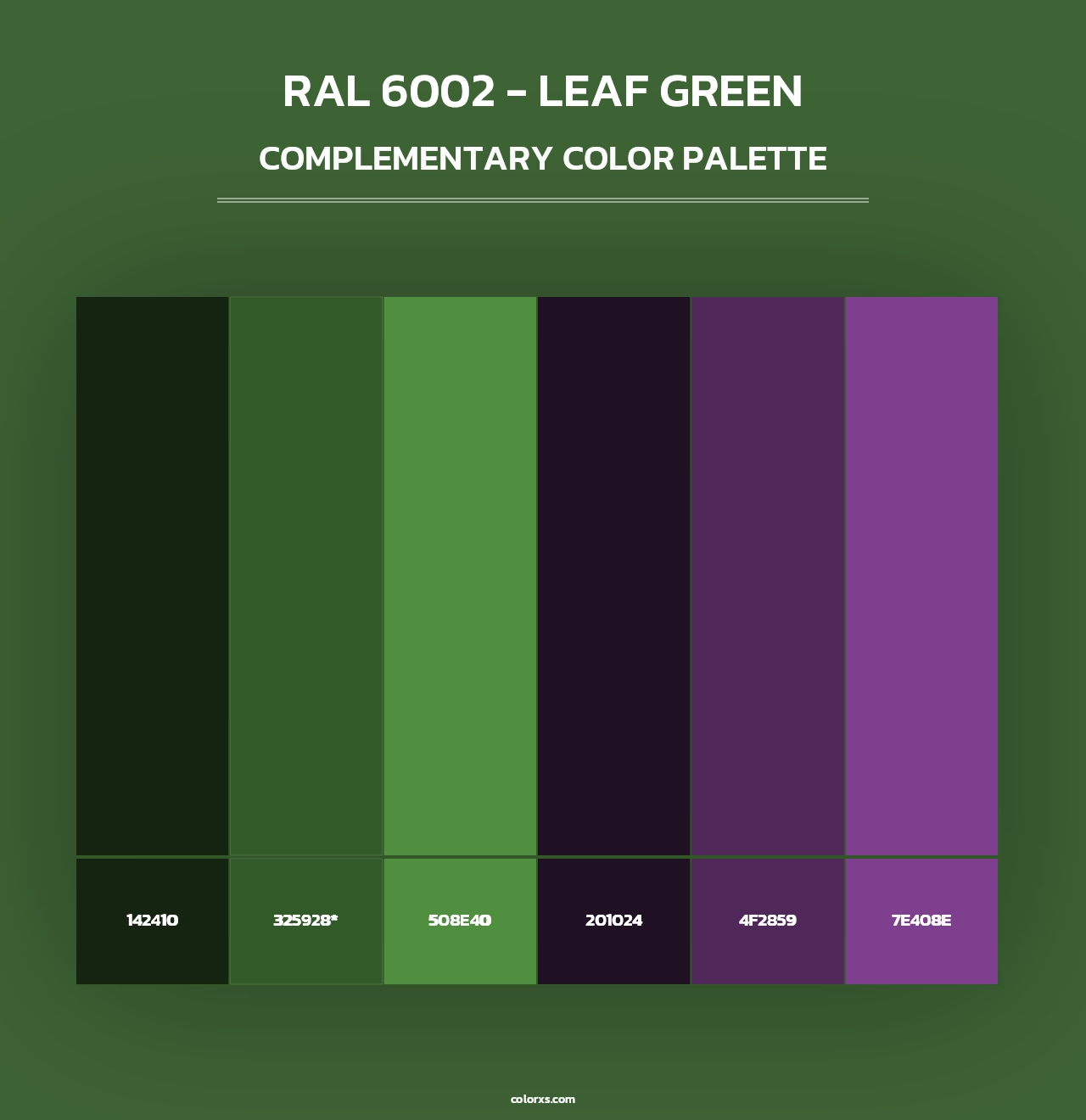 RAL 6002 - Leaf Green - Complementary Color Palette
