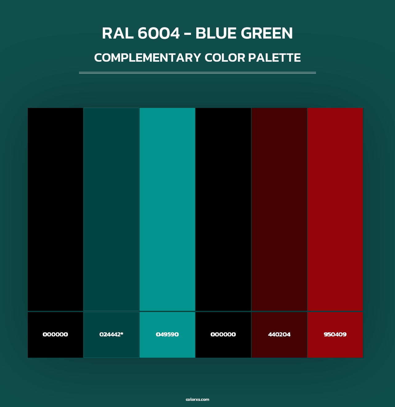 RAL 6004 - Blue Green - Complementary Color Palette