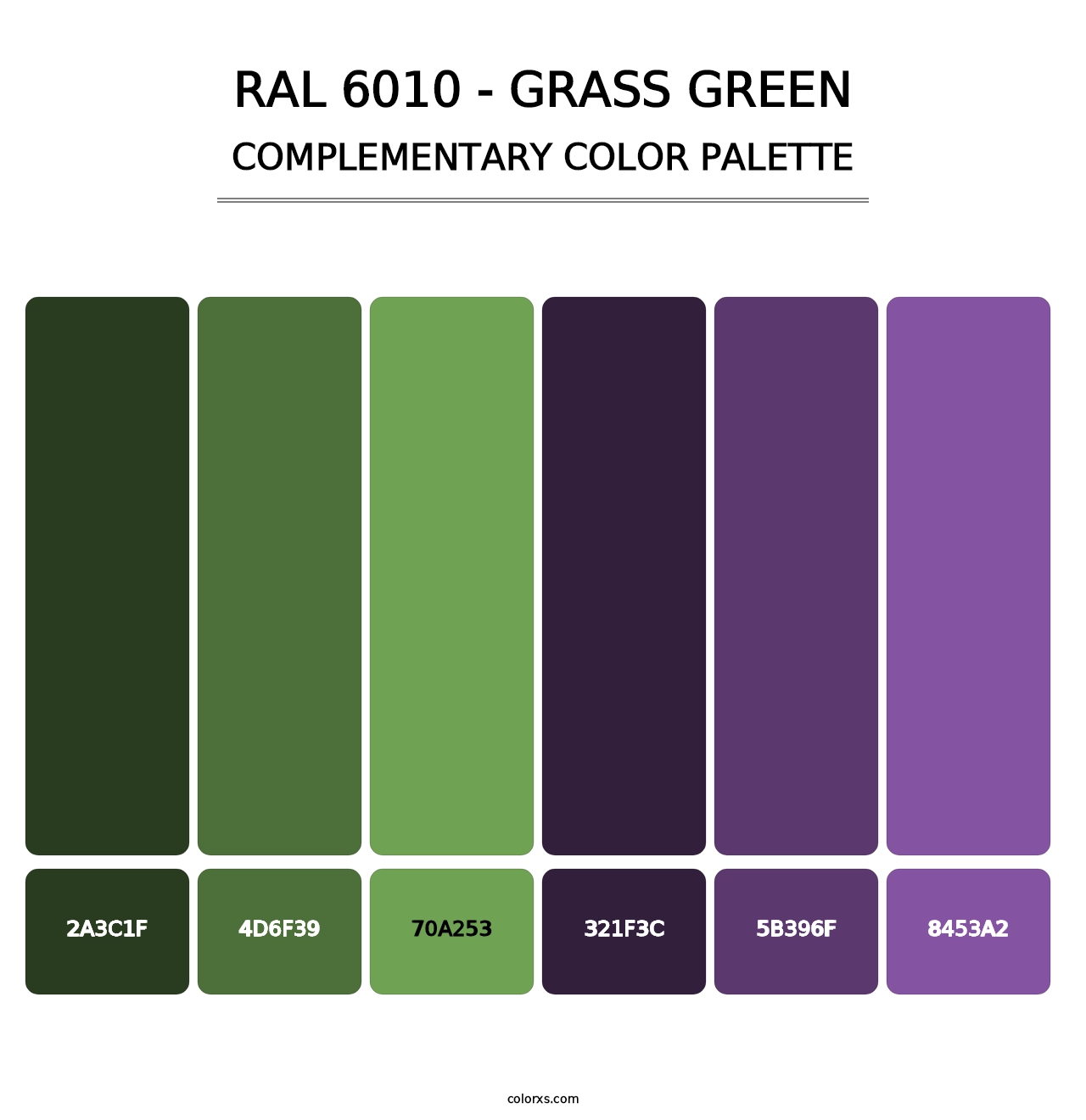 RAL 6010 - Grass Green - Complementary Color Palette