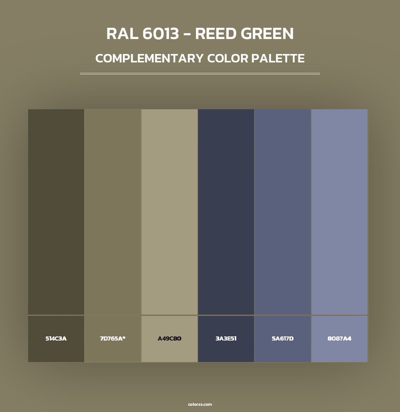 RAL 6013 - Reed Green - Complementary Color Palette