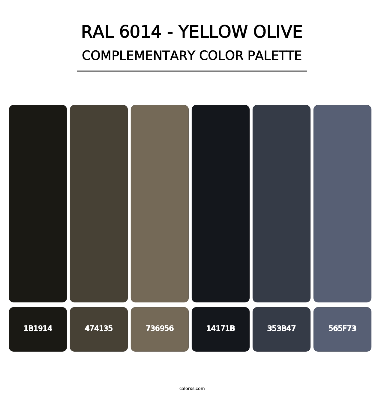 RAL 6014 - Yellow Olive - Complementary Color Palette