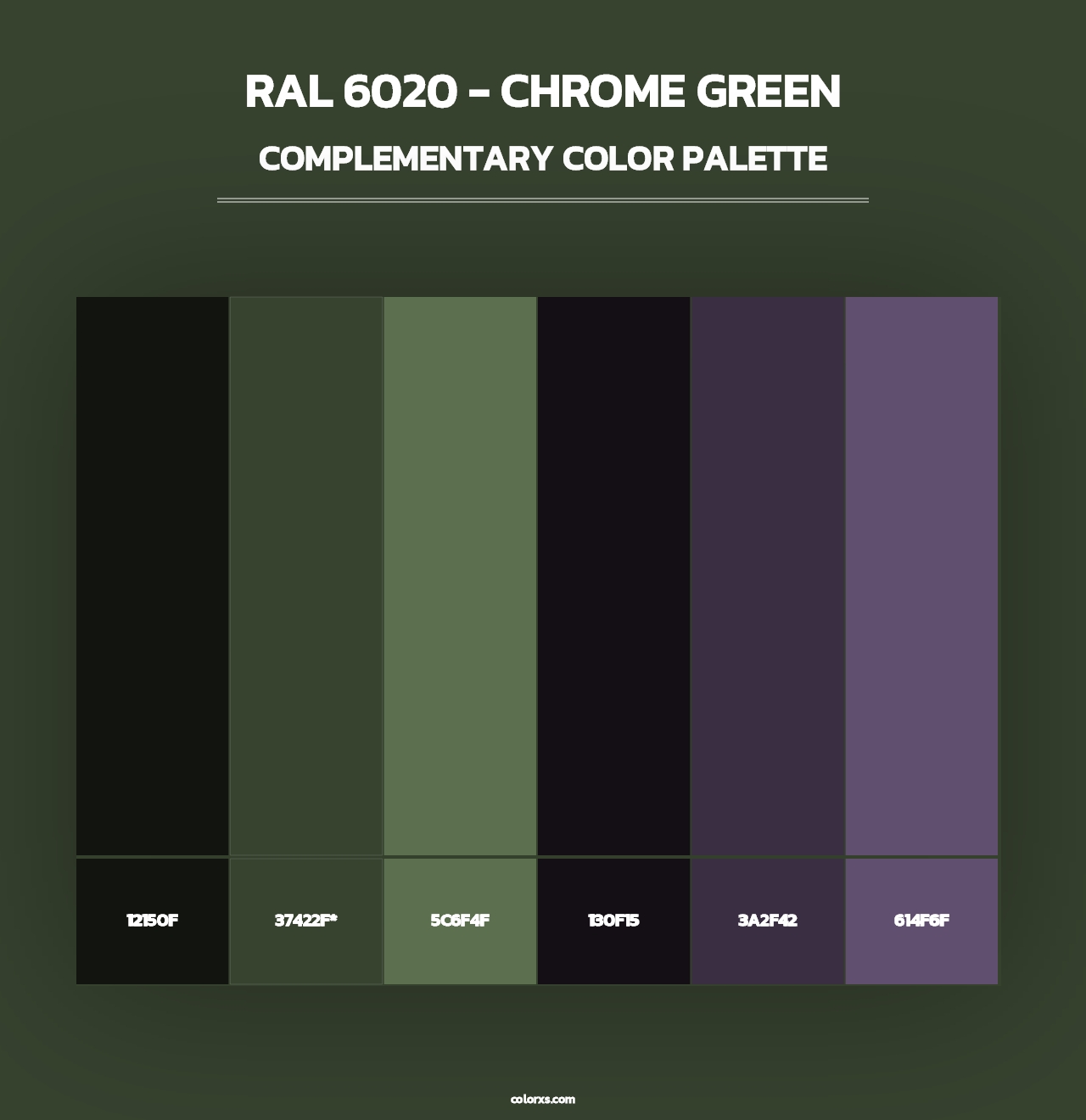 RAL 6020 - Chrome Green - Complementary Color Palette