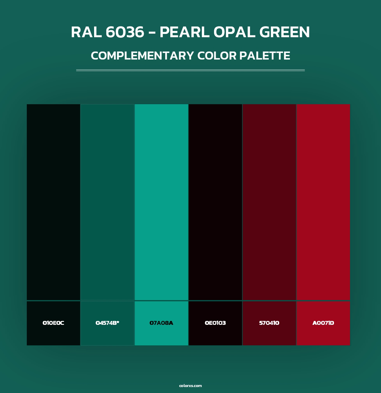RAL 6036 - Pearl Opal Green - Complementary Color Palette