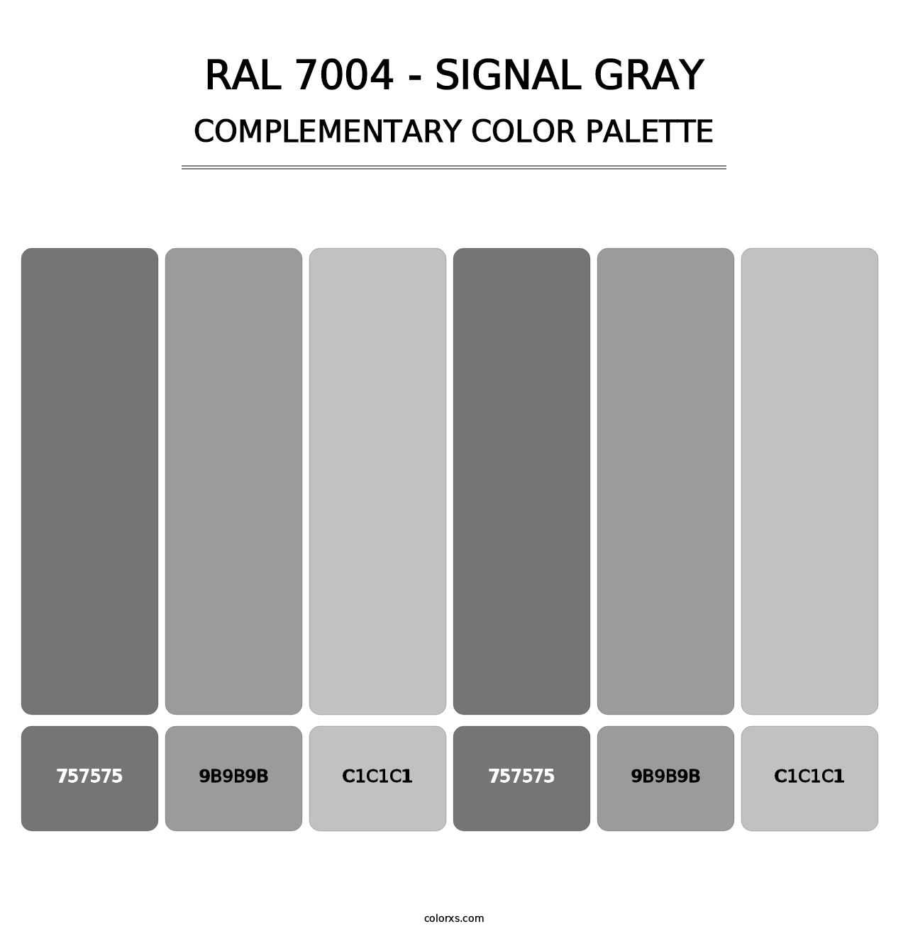 RAL 7004 - Signal Gray - Complementary Color Palette