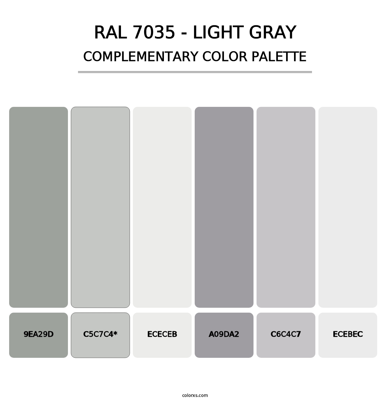 RAL 7035 - Light Gray - Complementary Color Palette