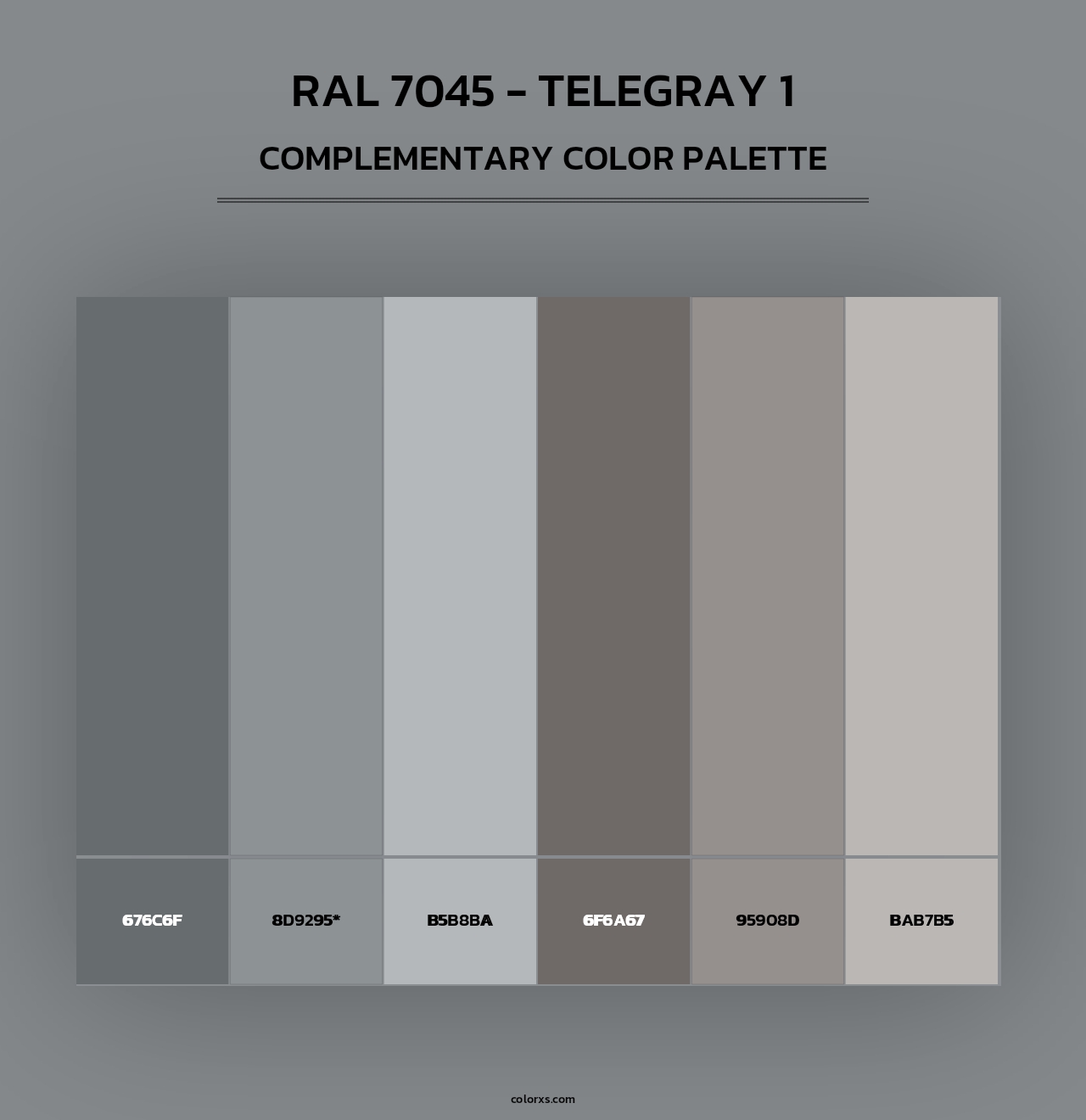 RAL 7045 - Telegray 1 - Complementary Color Palette