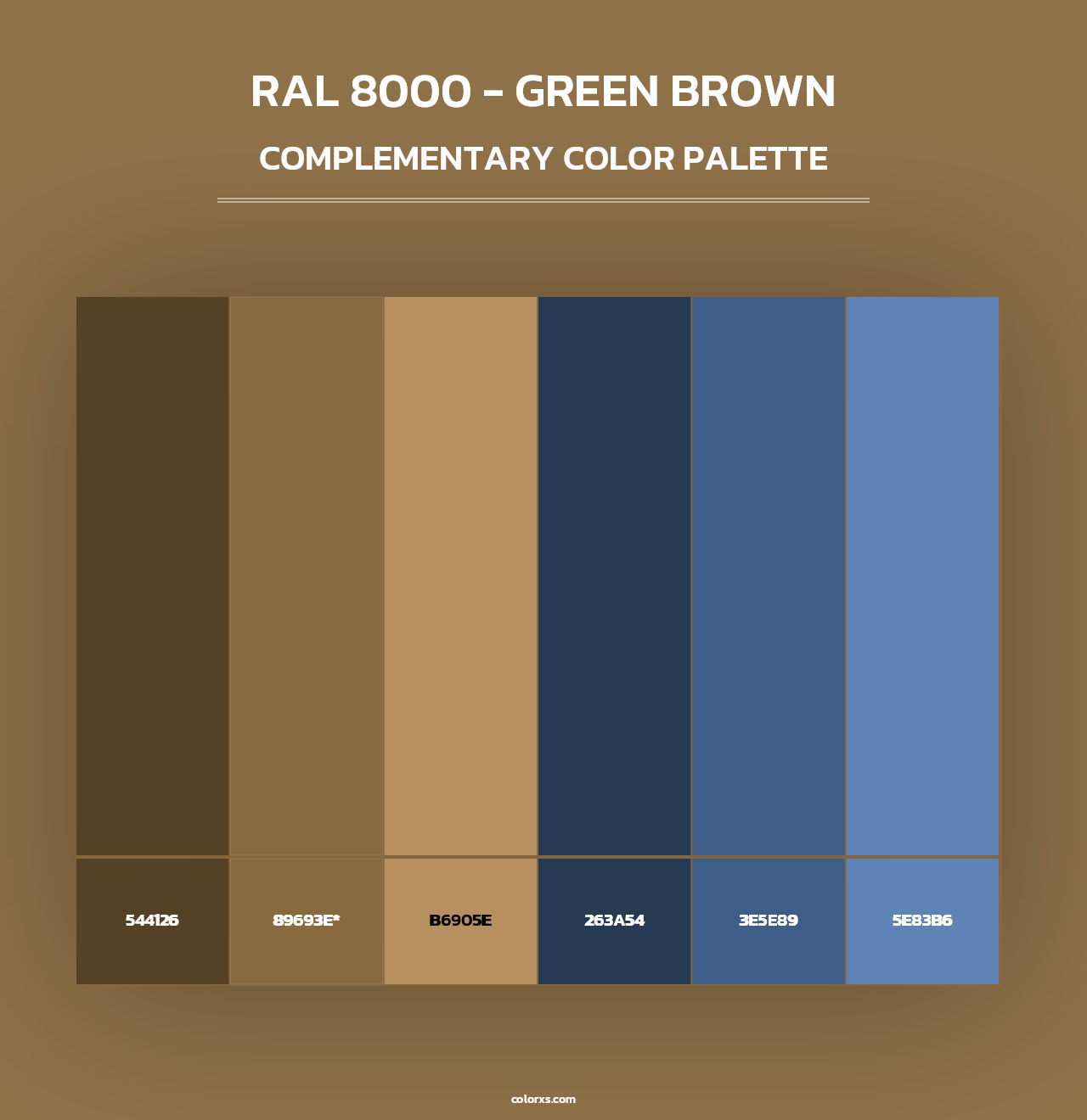 RAL 8000 - Green Brown - Complementary Color Palette