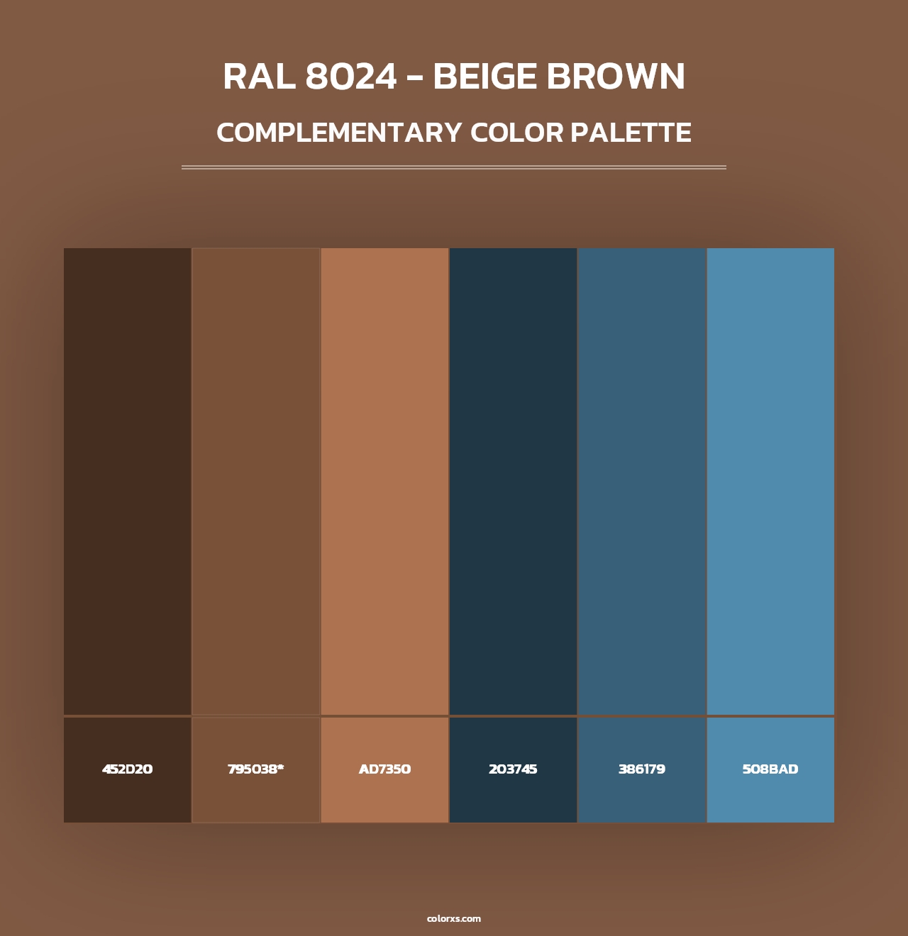 RAL 8024 - Beige Brown - Complementary Color Palette