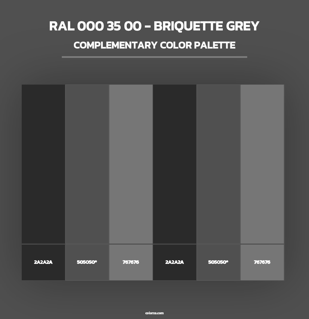 RAL 000 35 00 - Briquette Grey - Complementary Color Palette