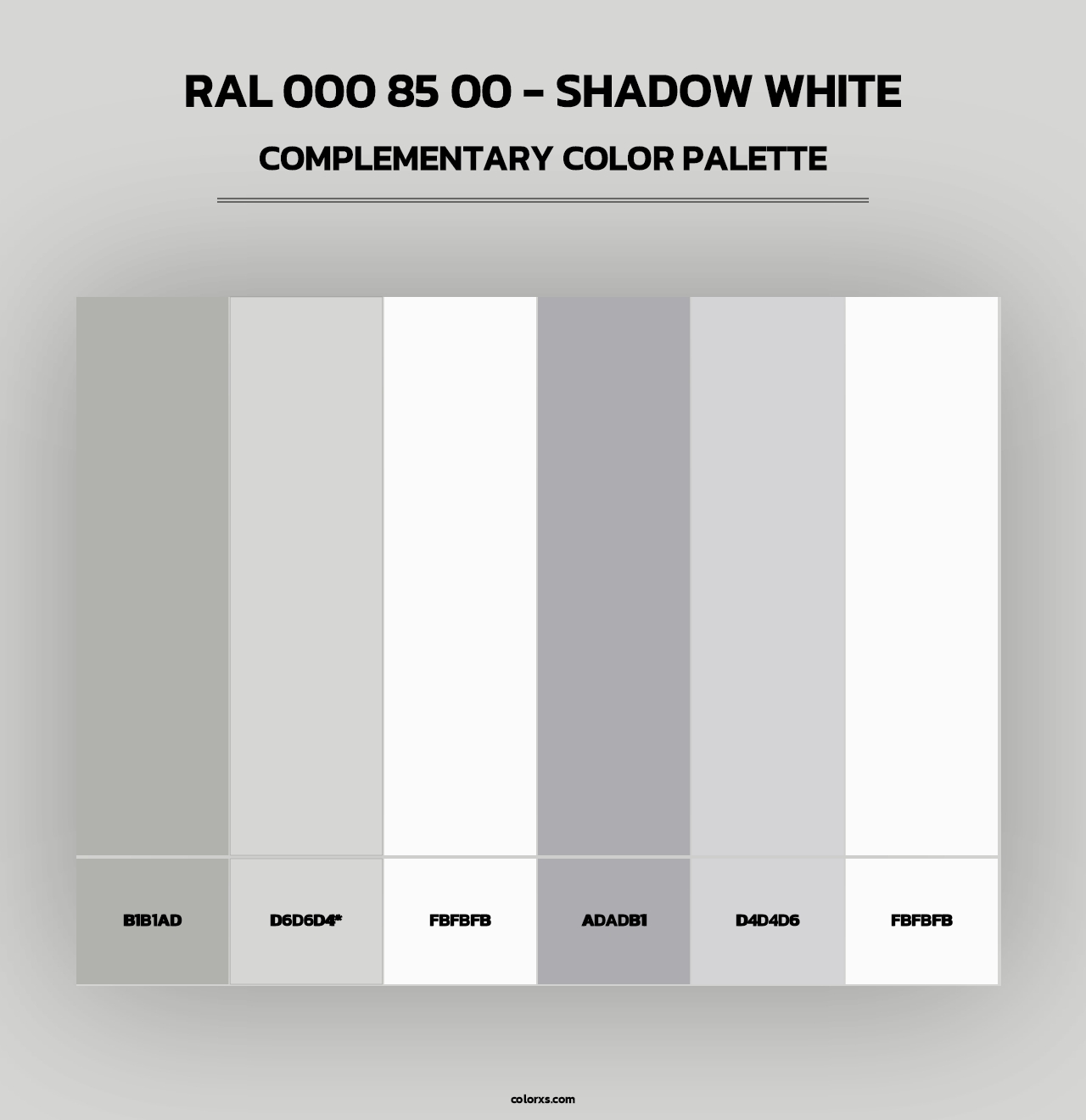 RAL 000 85 00 - Shadow White - Complementary Color Palette