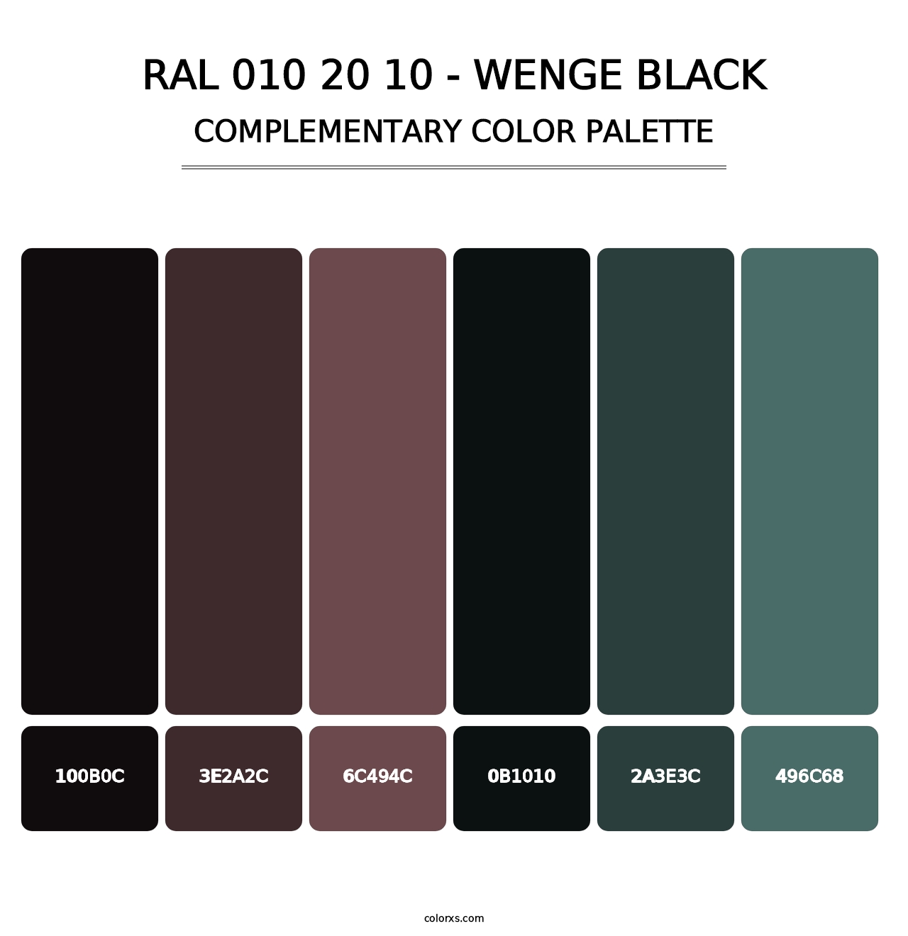 RAL 010 20 10 - Wenge Black - Complementary Color Palette