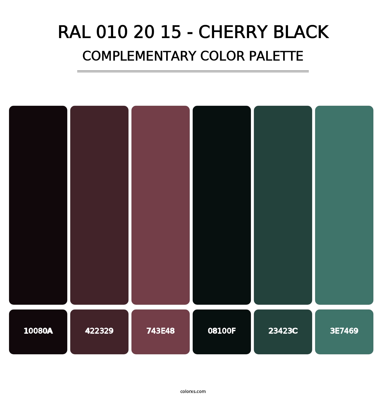 RAL 010 20 15 - Cherry Black - Complementary Color Palette