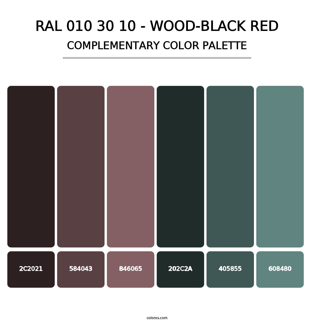 RAL 010 30 10 - Wood-Black Red - Complementary Color Palette