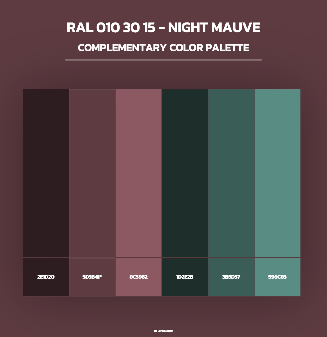RAL 010 30 15 - Night Mauve - Complementary Color Palette