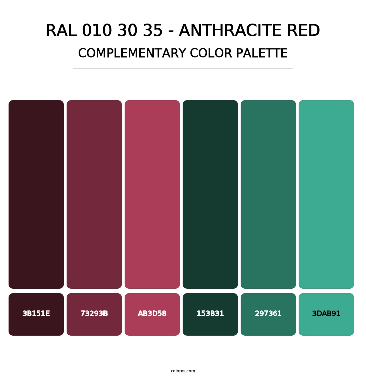 RAL 010 30 35 - Anthracite Red - Complementary Color Palette