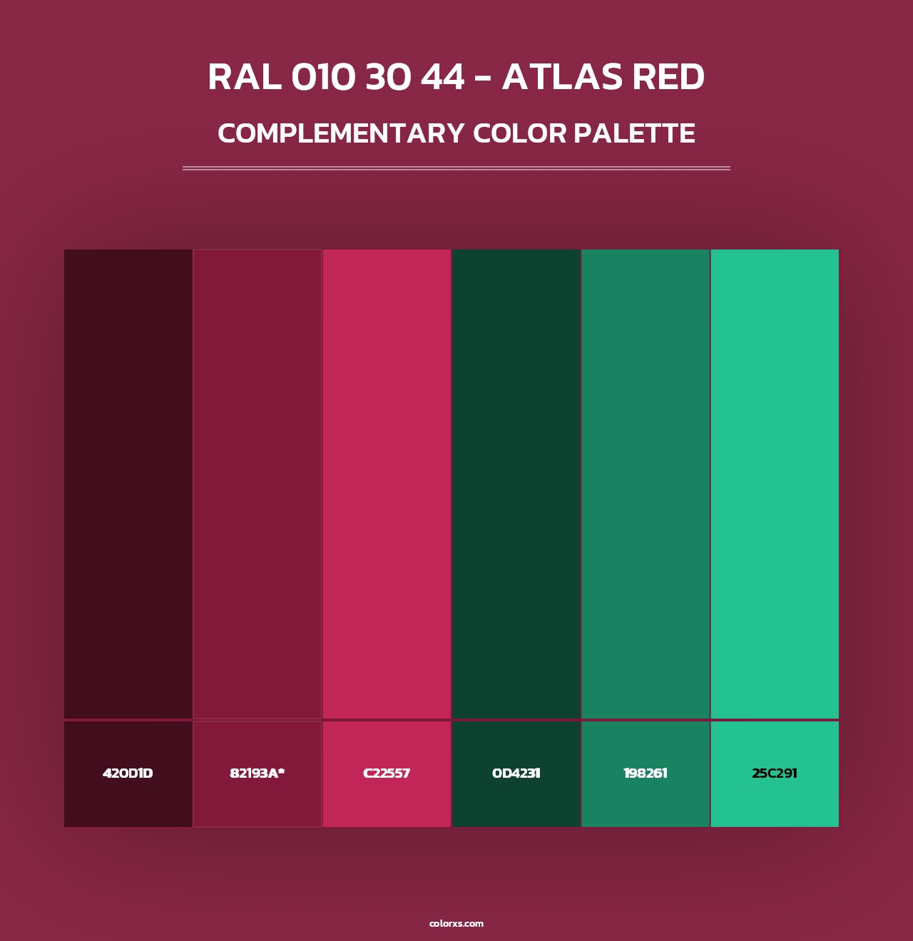 RAL 010 30 44 - Atlas Red - Complementary Color Palette
