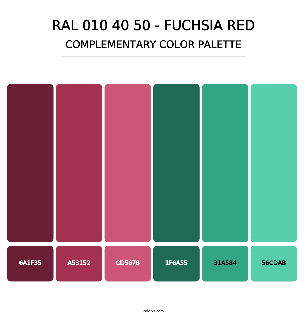 RAL 010 40 50 - Fuchsia Red - Complementary Color Palette