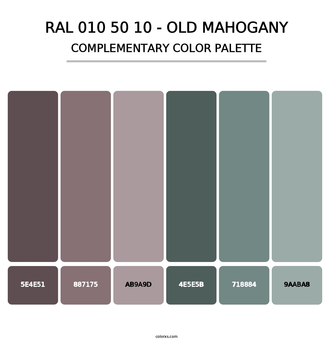 RAL 010 50 10 - Old Mahogany - Complementary Color Palette