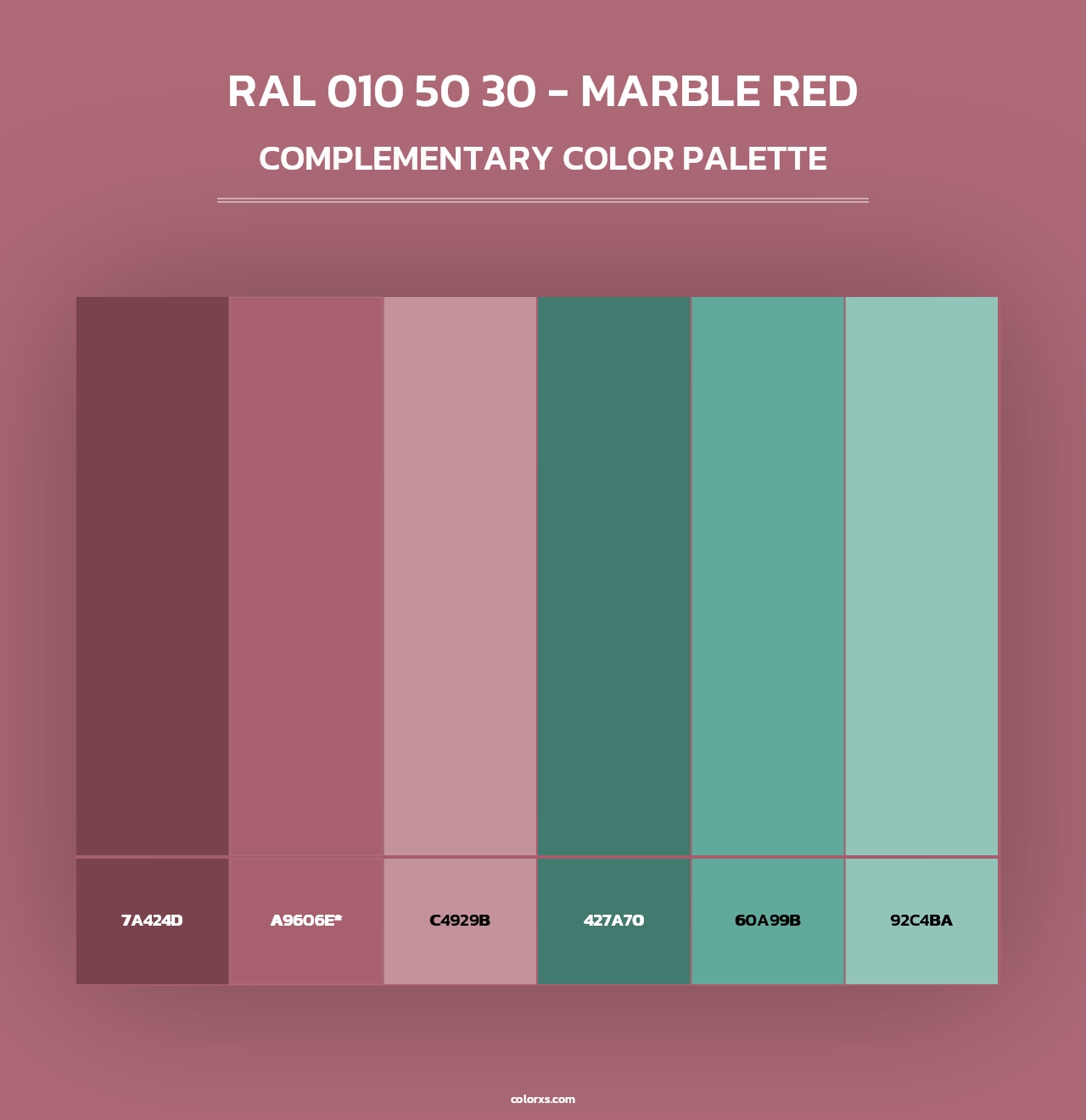 RAL 010 50 30 - Marble Red - Complementary Color Palette