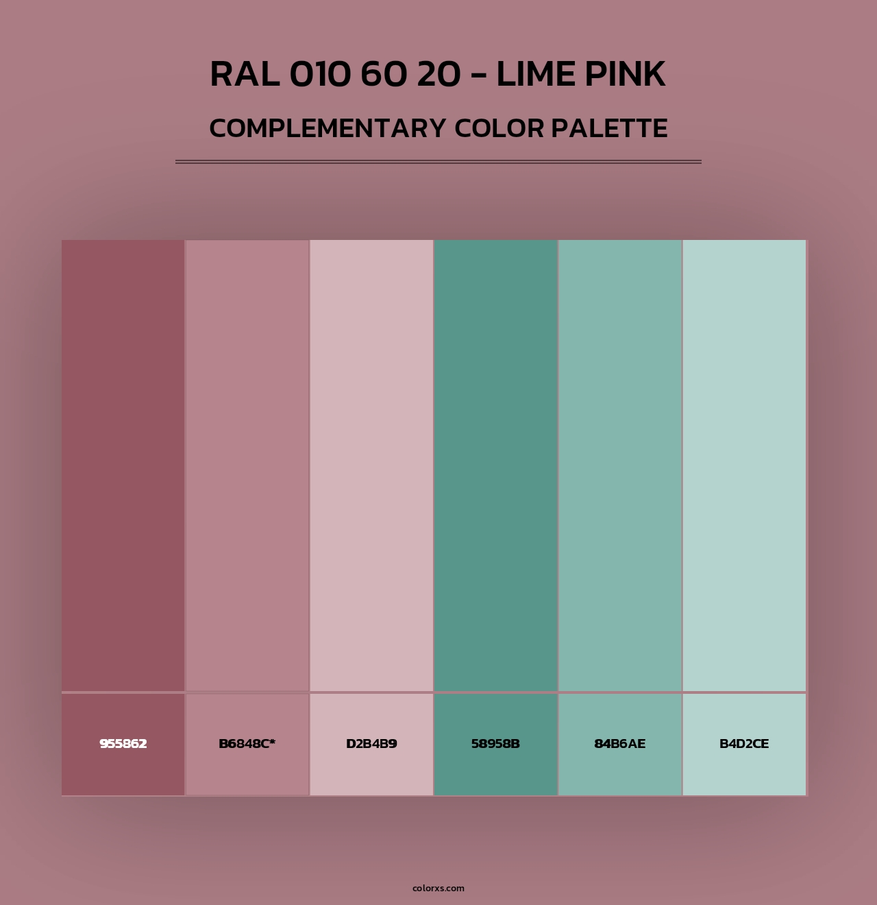 RAL 010 60 20 - Lime Pink - Complementary Color Palette