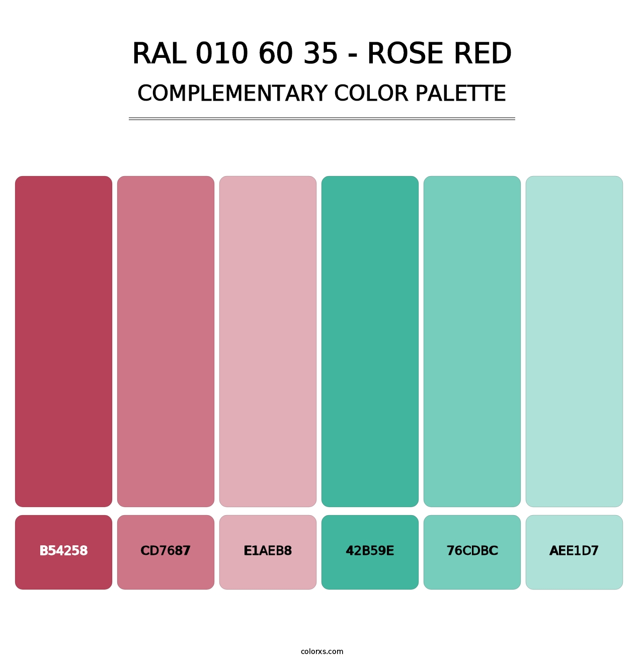 RAL 010 60 35 - Rose Red - Complementary Color Palette