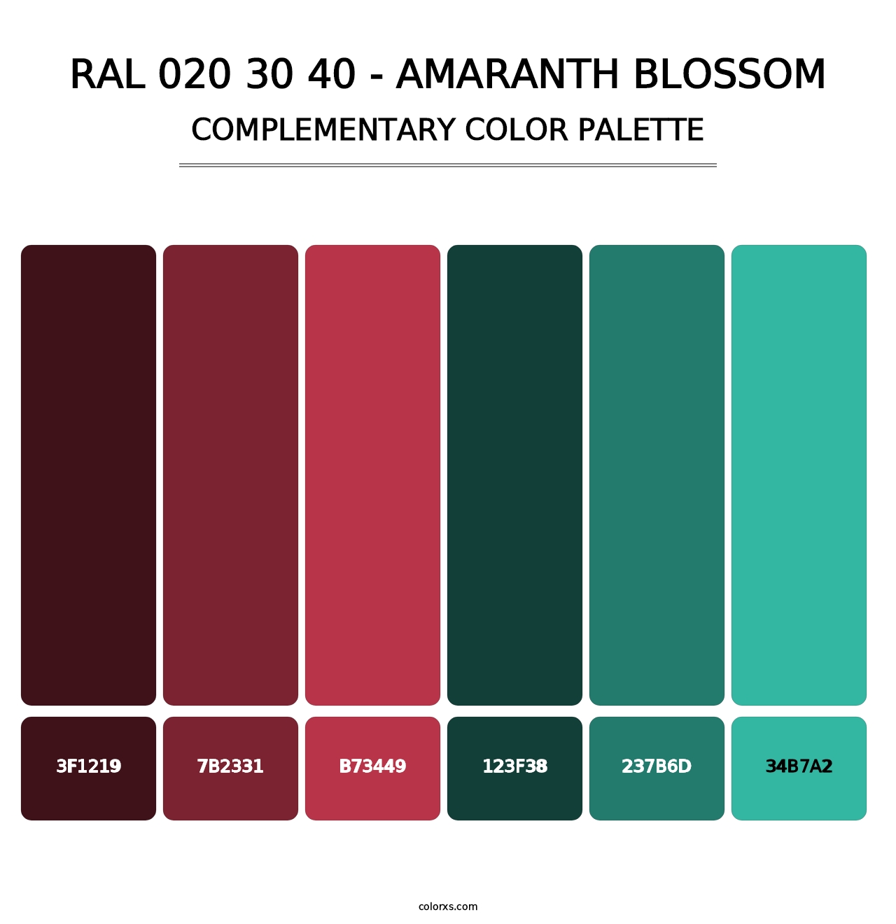 RAL 020 30 40 - Amaranth Blossom - Complementary Color Palette
