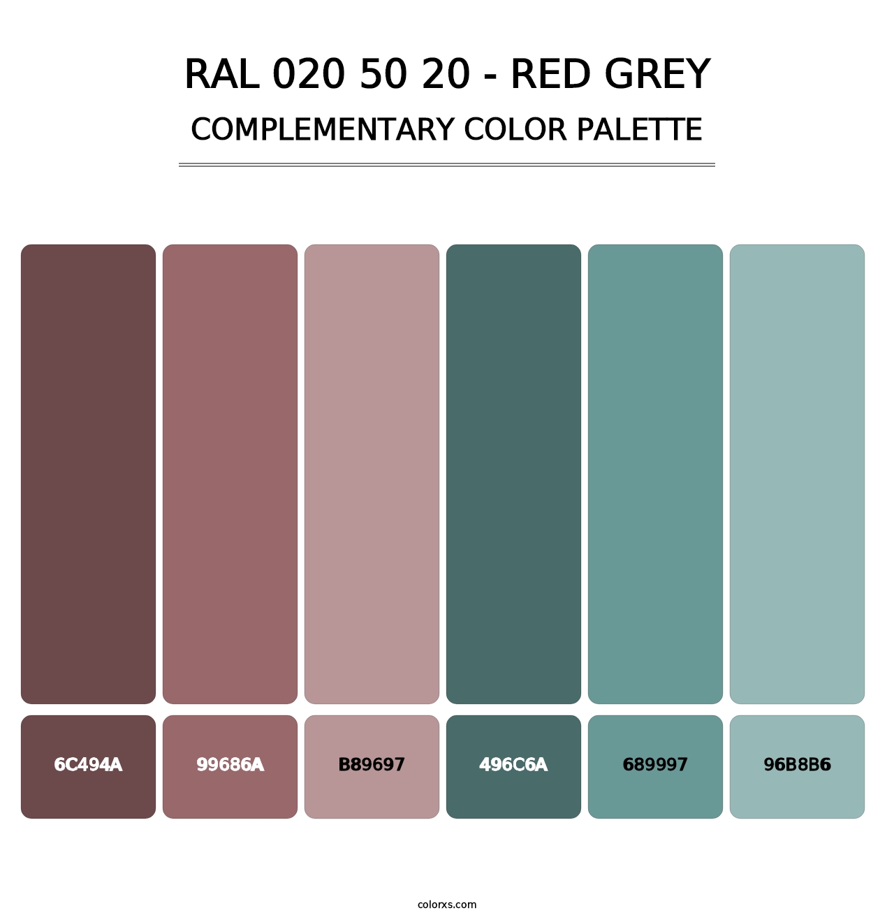 RAL 020 50 20 - Red Grey - Complementary Color Palette