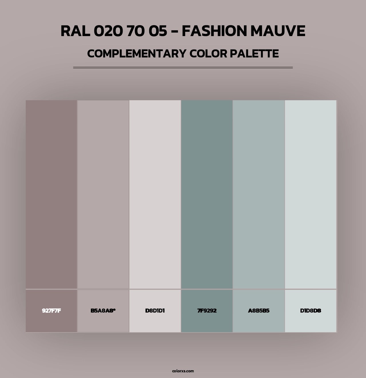 RAL 020 70 05 - Fashion Mauve - Complementary Color Palette
