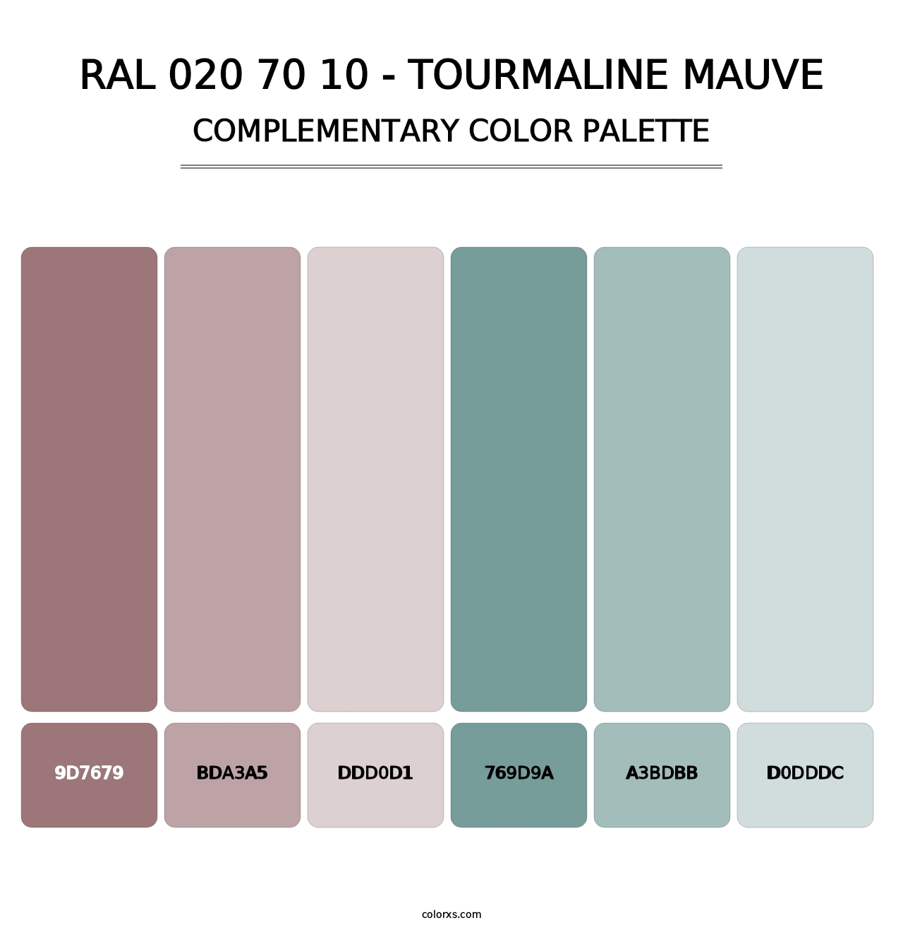 RAL 020 70 10 - Tourmaline Mauve - Complementary Color Palette