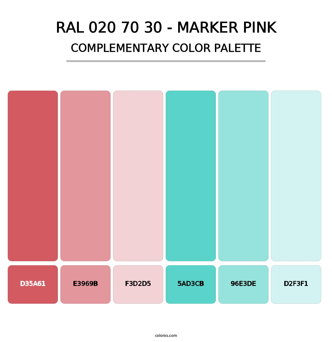 RAL 020 70 30 - Marker Pink - Complementary Color Palette