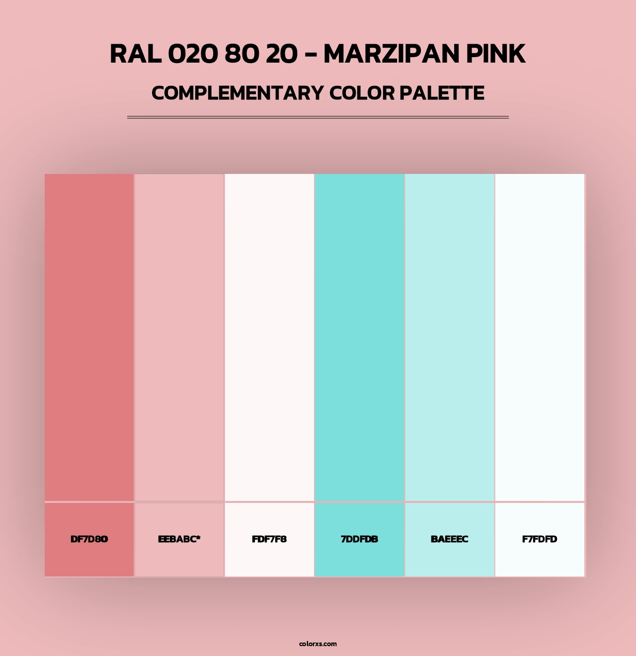 RAL 020 80 20 - Marzipan Pink - Complementary Color Palette