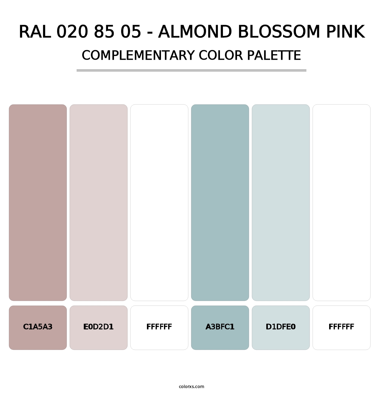 RAL 020 85 05 - Almond Blossom Pink - Complementary Color Palette