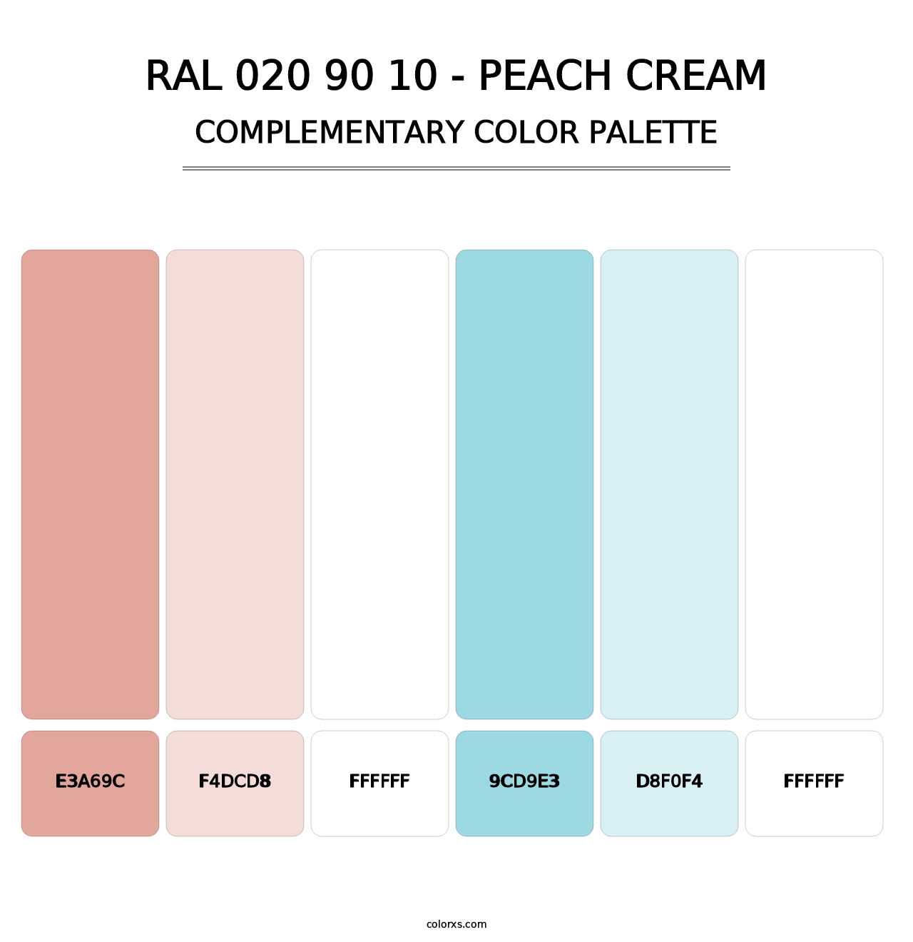 RAL 020 90 10 - Peach Cream - Complementary Color Palette
