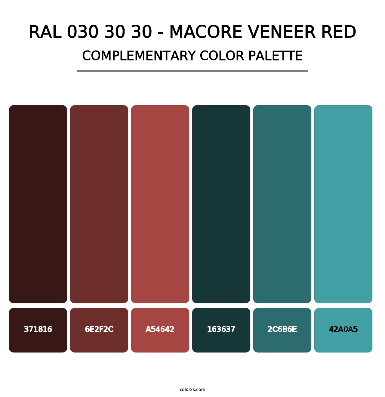 RAL 030 30 30 - Macore Veneer Red - Complementary Color Palette
