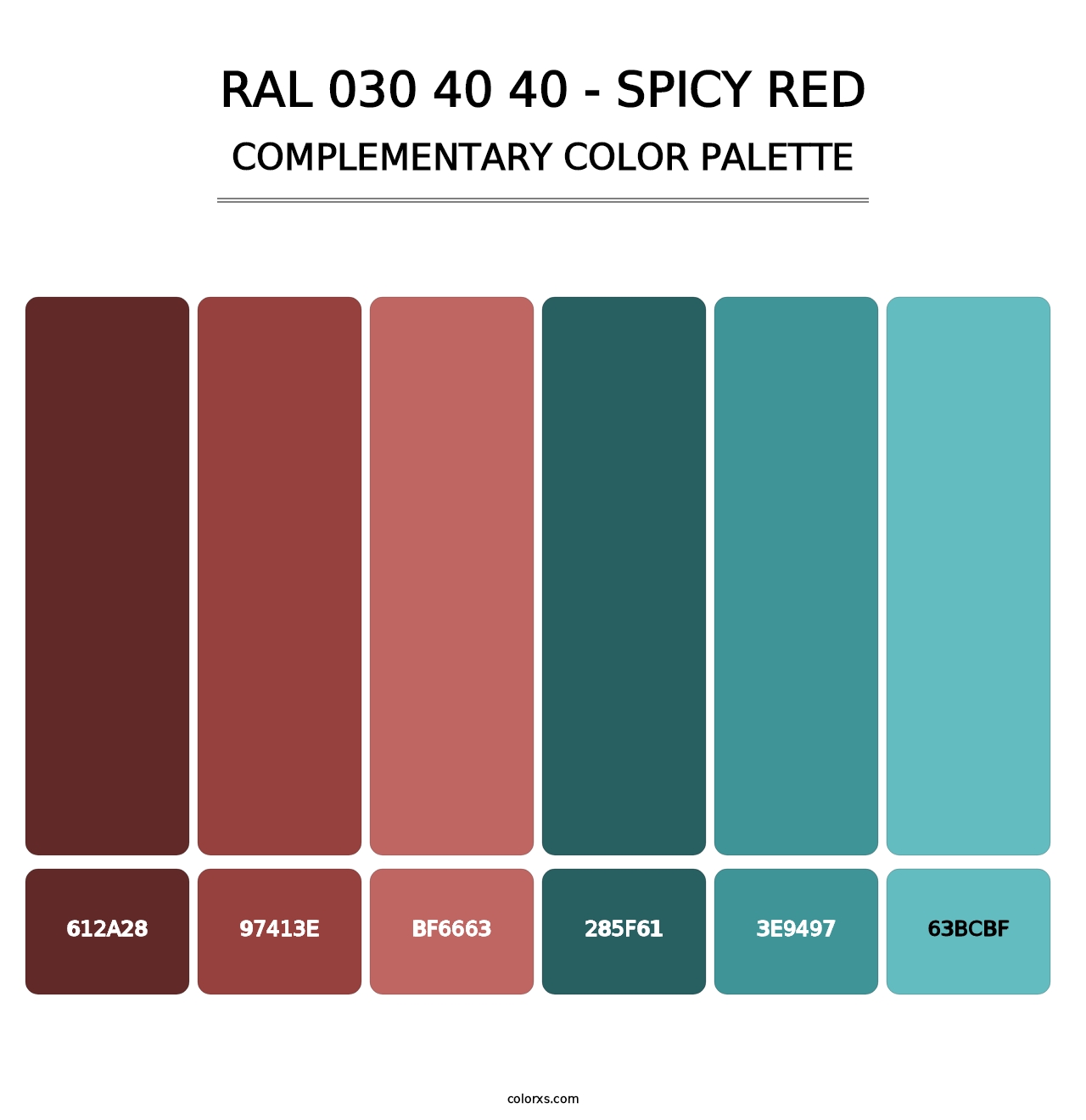 RAL 030 40 40 - Spicy Red - Complementary Color Palette