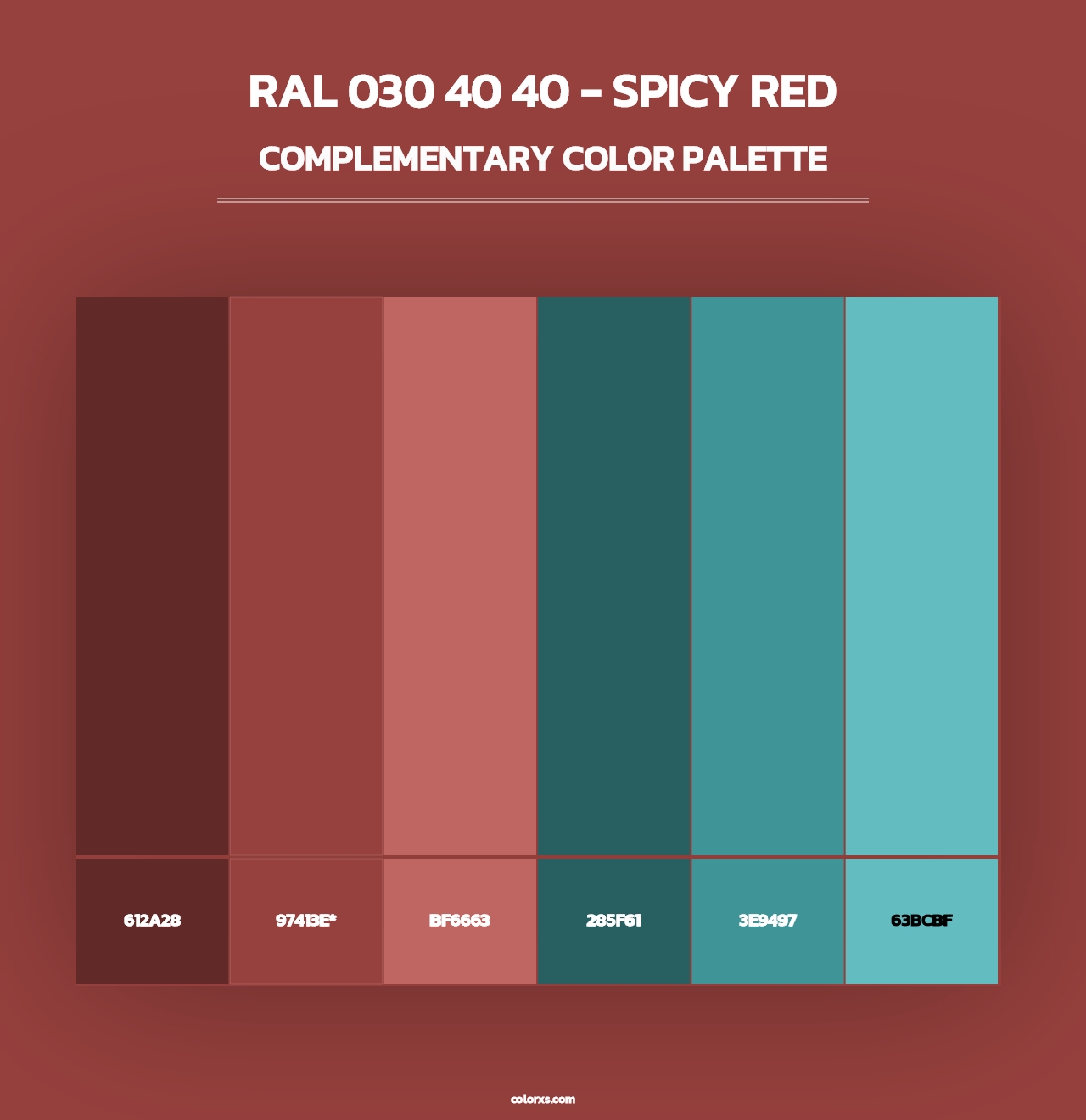 RAL 030 40 40 - Spicy Red - Complementary Color Palette
