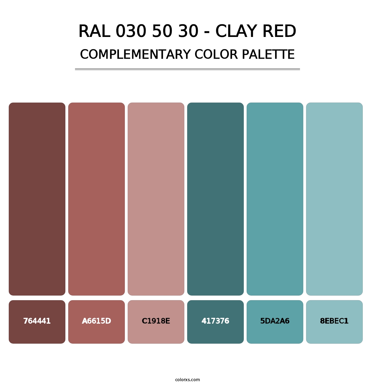 RAL 030 50 30 - Clay Red - Complementary Color Palette