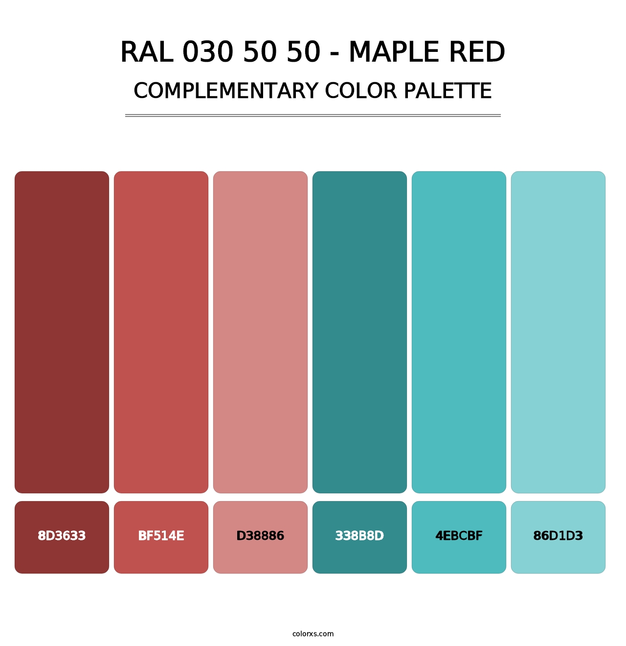 RAL 030 50 50 - Maple Red - Complementary Color Palette