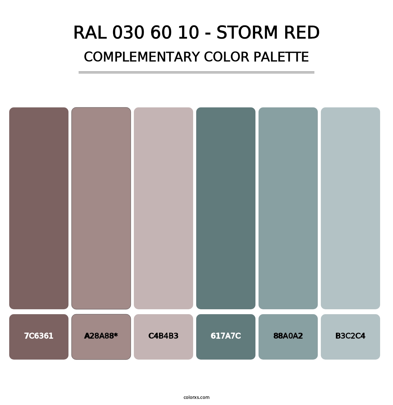RAL 030 60 10 - Storm Red - Complementary Color Palette