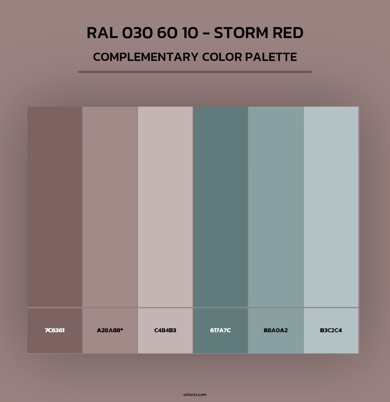 RAL 030 60 10 - Storm Red - Complementary Color Palette