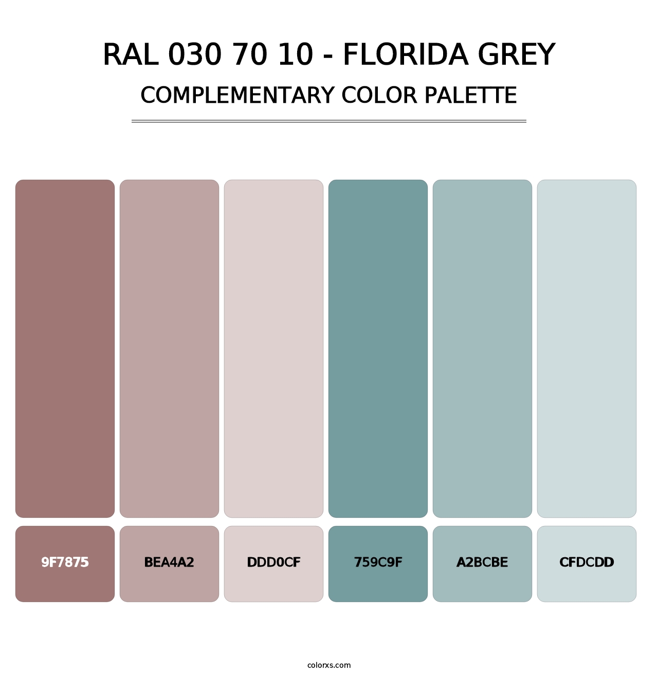 RAL 030 70 10 - Florida Grey - Complementary Color Palette