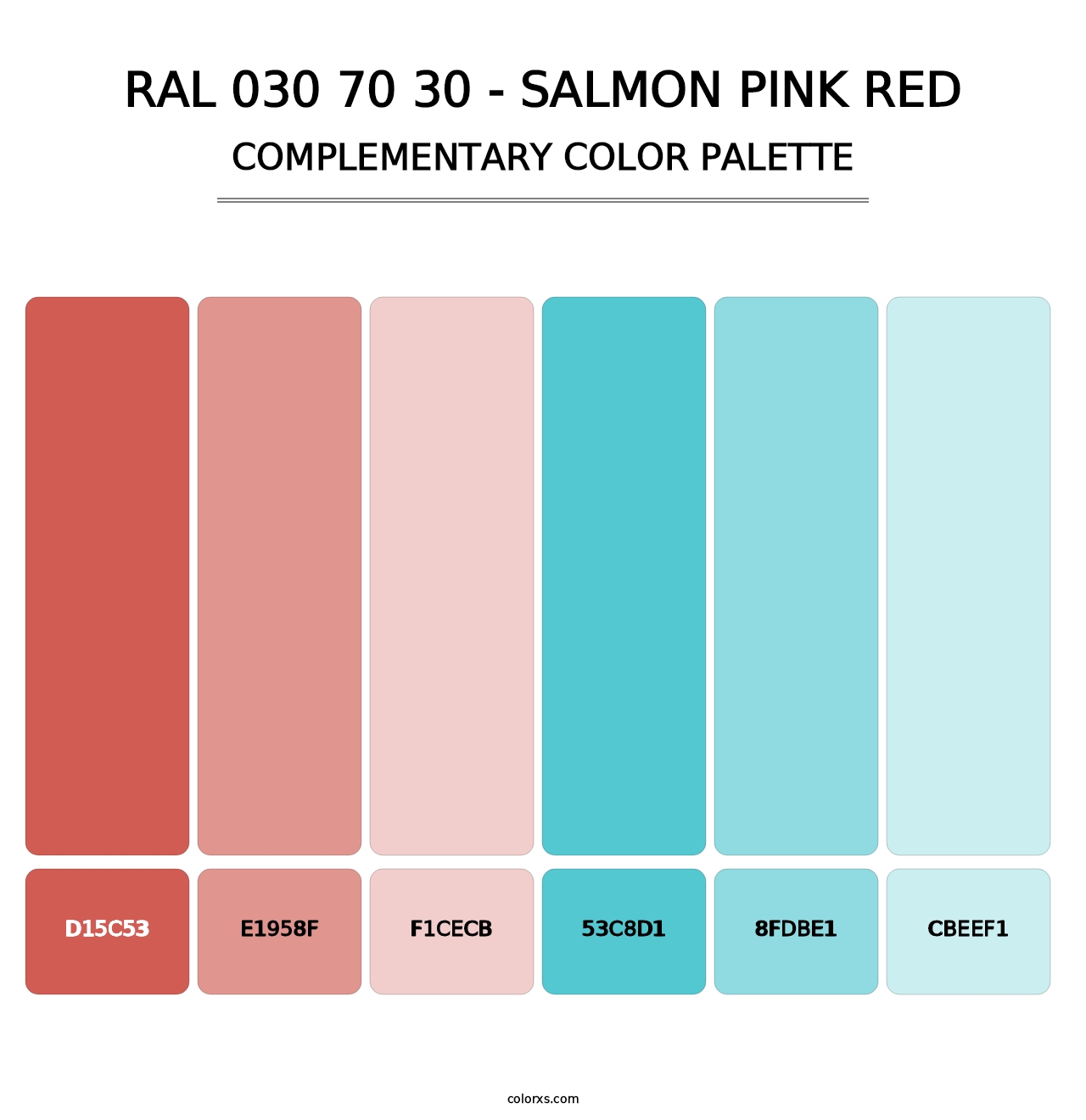 RAL 030 70 30 - Salmon Pink Red - Complementary Color Palette