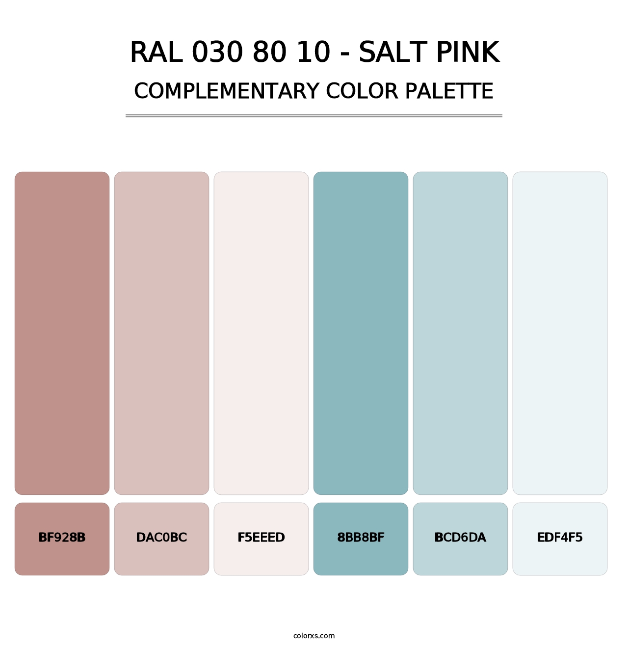 RAL 030 80 10 - Salt Pink - Complementary Color Palette