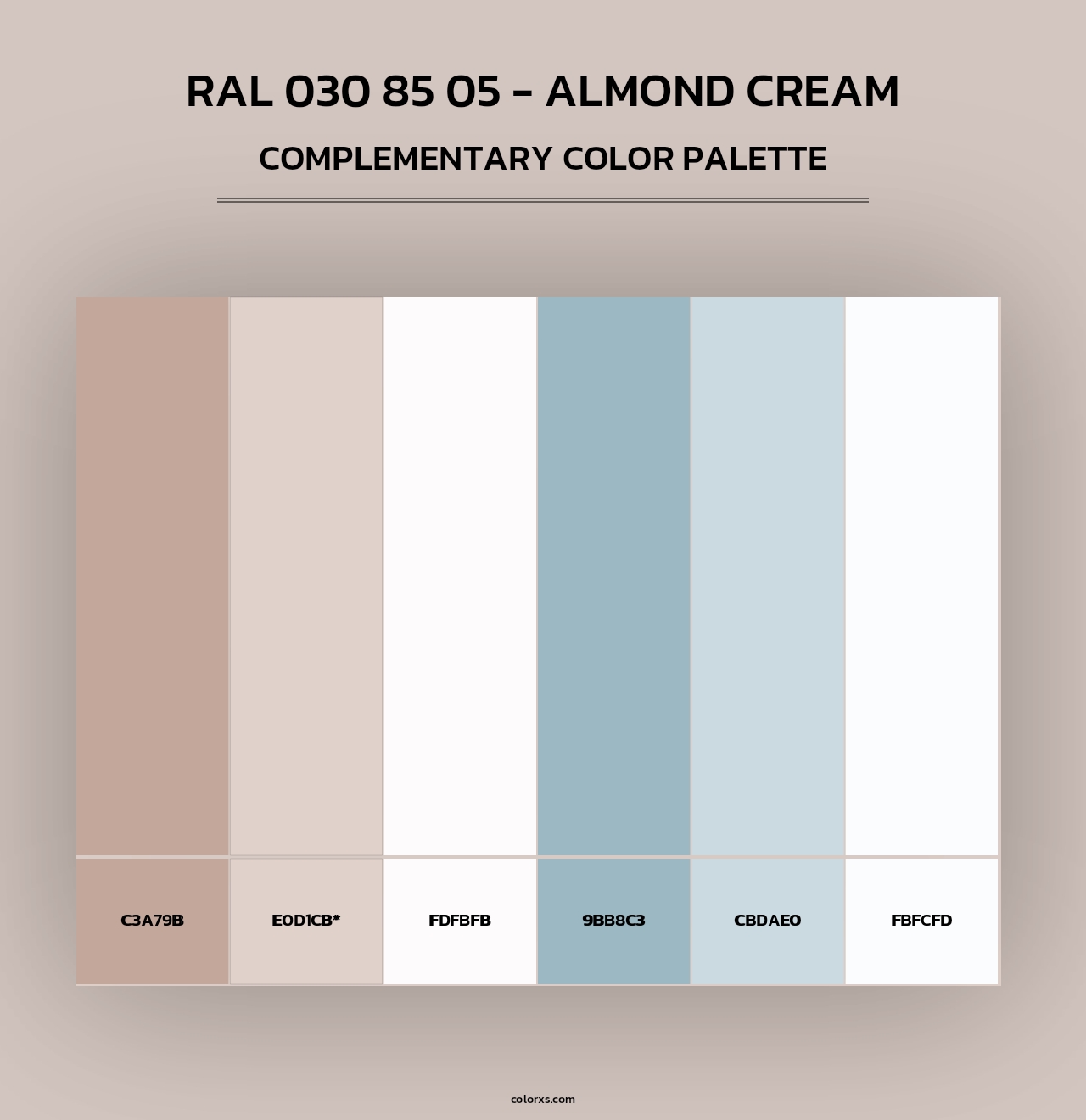 RAL 030 85 05 - Almond Cream - Complementary Color Palette
