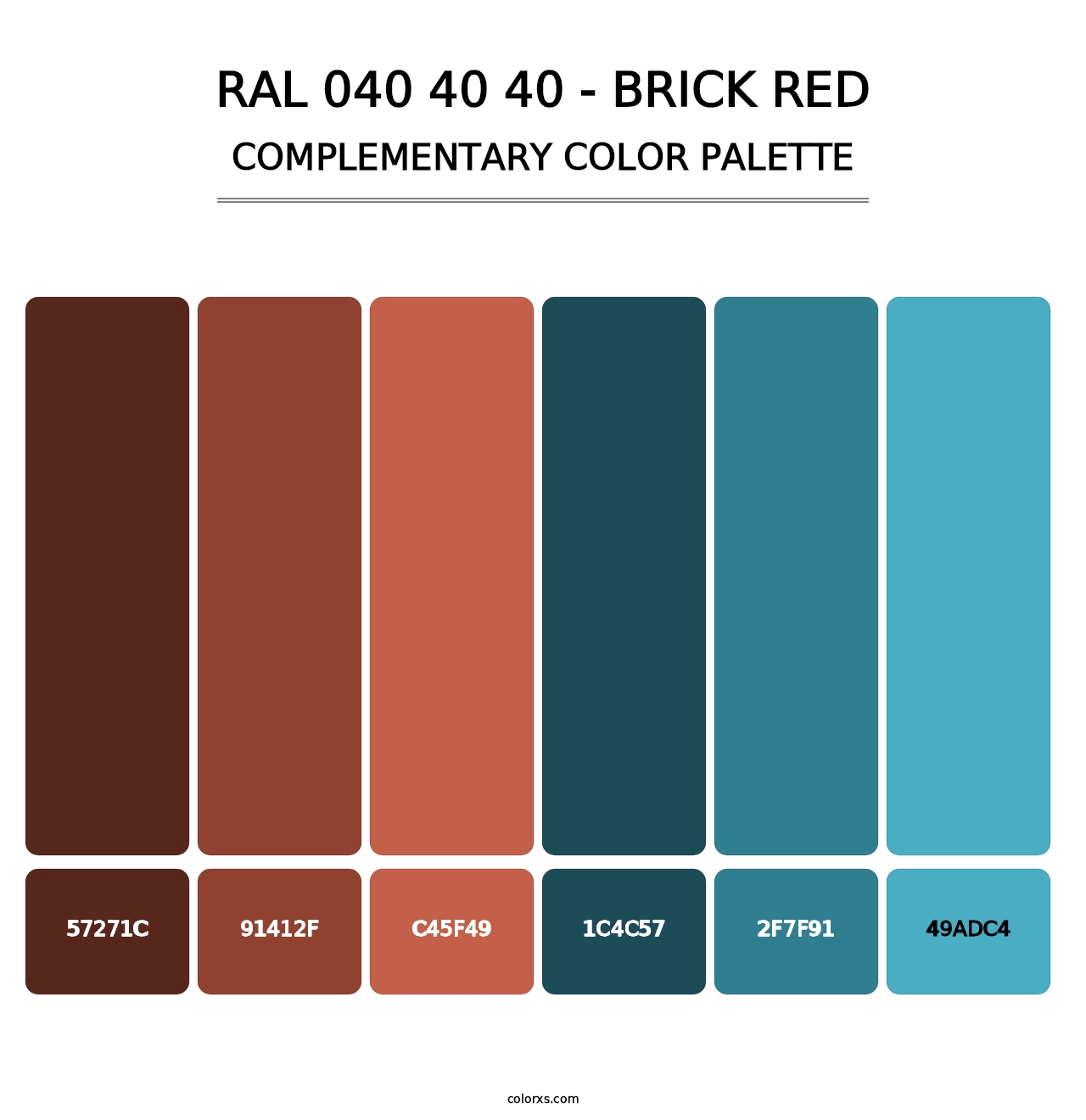 RAL 040 40 40 - Brick Red - Complementary Color Palette