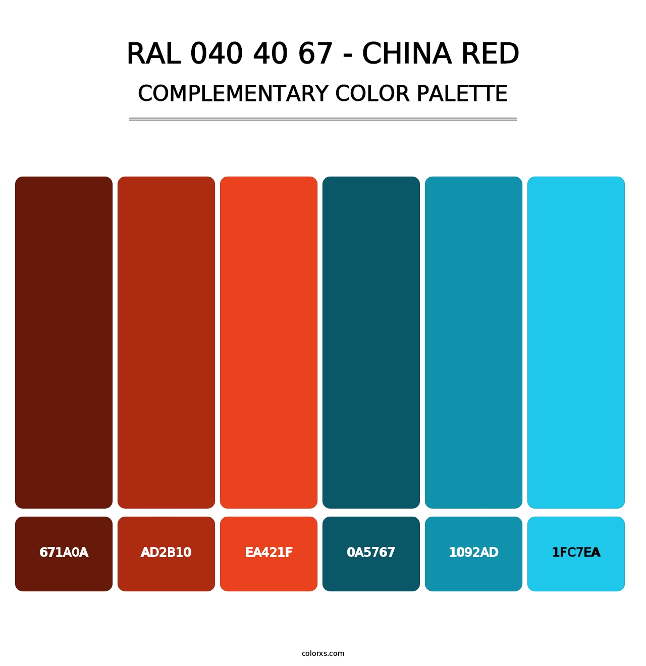 RAL 040 40 67 - China Red - Complementary Color Palette