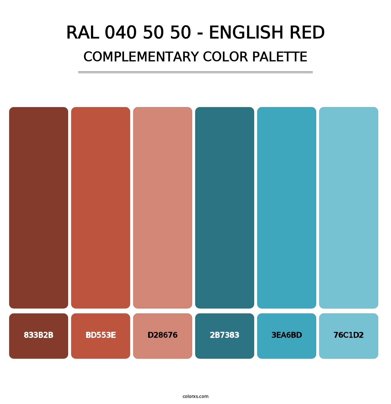 RAL 040 50 50 - English Red - Complementary Color Palette